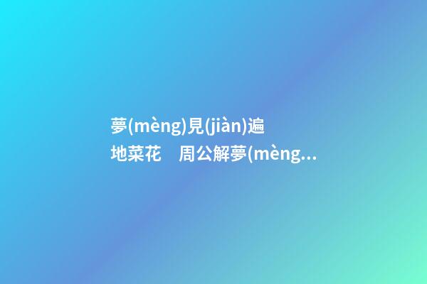 夢(mèng)見(jiàn)遍地菜花　周公解夢(mèng)之夢(mèng)到遍地菜花